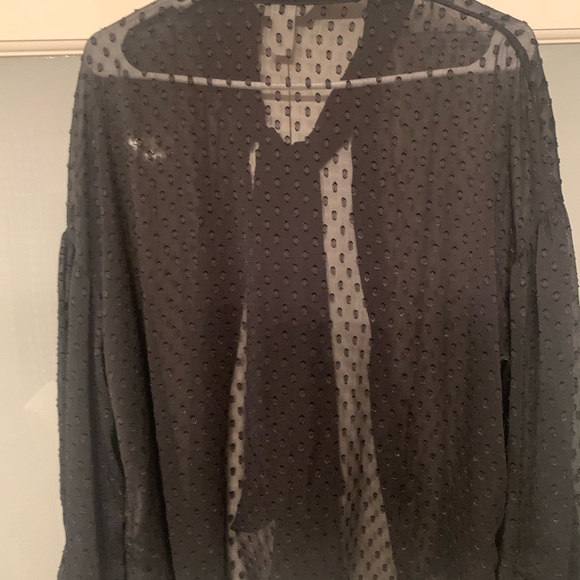 Black sheer long sleeve top (H&M) - Picture 3 of 3